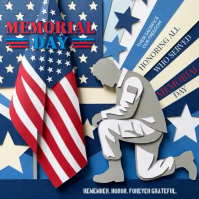 Purple Professional Memorial Day Square Video template