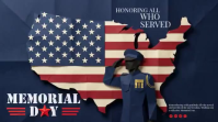 Purple Professional Memorial Day Tribute Digital Display งานแสดงผลงานแบบดิจิทัล (16:9) template