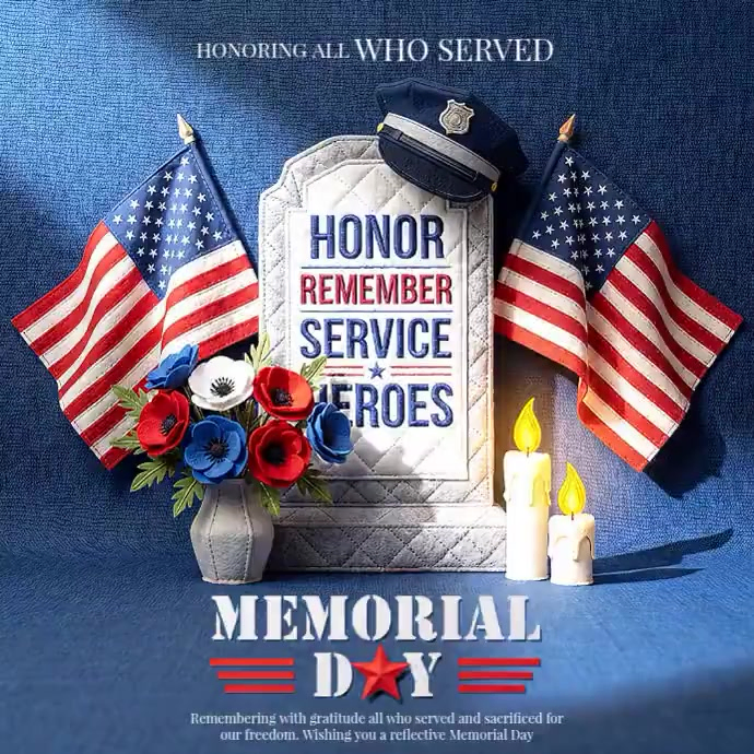 Memorial Day Tribute Square Template | PosterMyWall