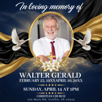 Purple Professional Memorial Service Instagram Post template