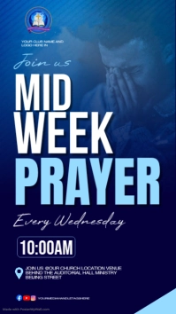 Purple Midweek Prayer Meeting Instagram Story Template
