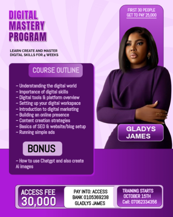 Purple Professional Modern Digital Mastery Masterclass & Online Course ...