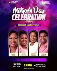 Purple Mother's Day Celebration Instagram Portrait Template