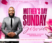 Purple Professional Mother's Day Church Service Medium Rectangle Średni prostokąt template