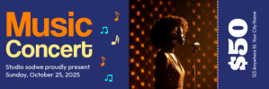 Paars Purple Professional Music Concert Twitter Banner Intestazione di Twitter Template