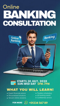 Purple Professional Online Banking Consultation Instagram Story Instagram-verhaal template