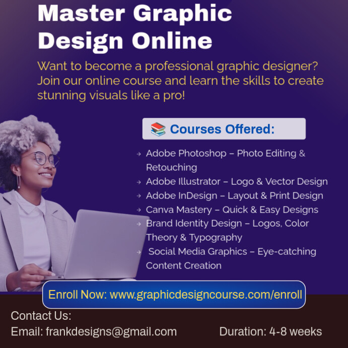 Purple Professional Online Classes Instagram Post Template | PosterMyWall