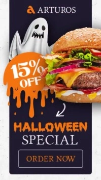 Purple Professional Orange And Dark Blue Purple Halloween Promo Instagram Story Advertising 2025 202 Instagram-Story template