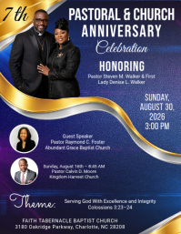 Purple Professional Pastoral and Church Anniversary Flyer Рекламная листовка (US Letter) template