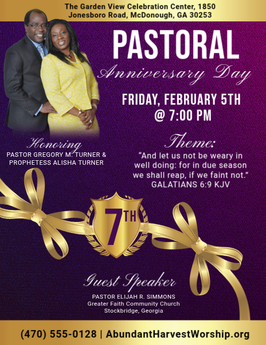 Pdf Purple Screen Purple Professional Pastoral Anniversary Celebration Flyer Template ...