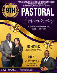 Purple Church Anniversary Celebration Flyer Template