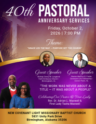 Violet Pastoral Anniversary Flyer Template