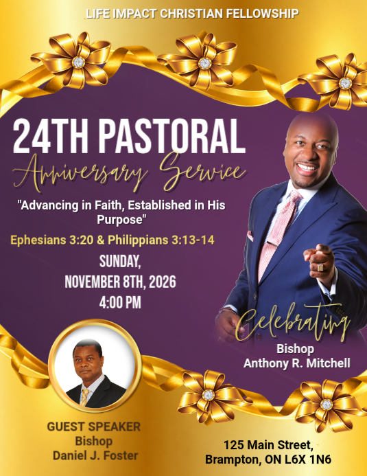 Pastoral Anniversary Service Template | PosterMyWall