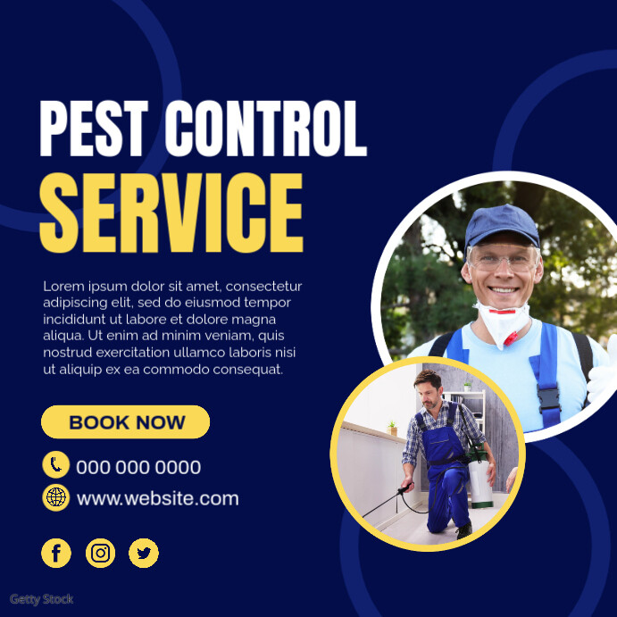 Pest Control Post Examples Purple Professional Pest Control Service Instagram Post Template ...