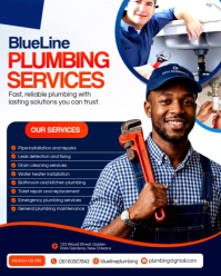 Purple Professional Plumbing Services Flyer Instagram Portrait Video template