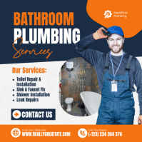 Purple Professional Plumbing Services Instagram Post template