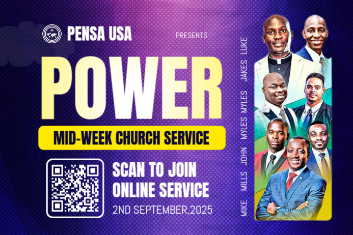 Szablon Purple Professional Power Mid-week Church Service Flyer ...
