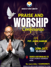 Purple Praise and Worship Conference Flyer Template