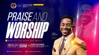 Lila Church Praise and Worship Event Post di Twitter Template