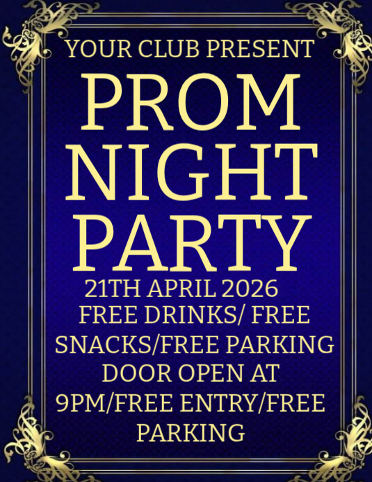 Purple Prom Night Party Flyers Template | PosterMyWall