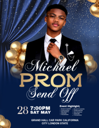 Purple Professional Prom Send Off Event Flyer Folder (US Letter) template