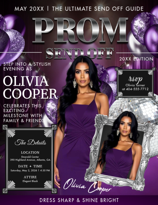 Modèle Violet Prom Send-off Prospectus | PosterMyWall