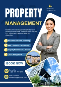 Purple Professional Property Management Services Poster Template – Rental & Real Estate Solutions A2