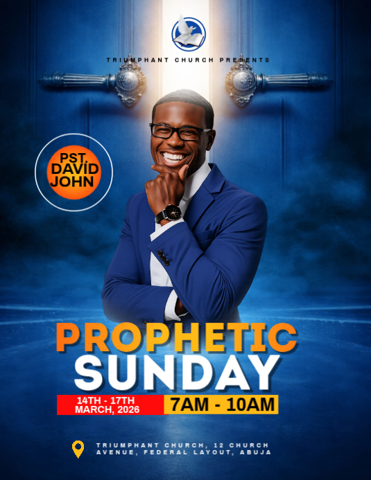 Modèle Purple Professional Prophetic Church Event Flyer | PosterMyWall