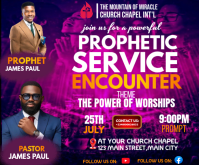 Purple Prophetic Church Service Medium Rectangle Template