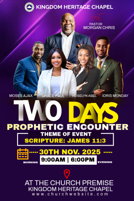 Copy of Purple Professional Prophetic Encounter Event Poster | PosterMyWall