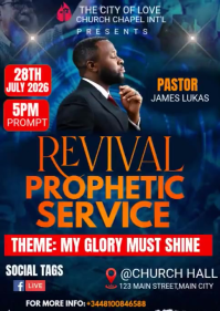Purple Professional Prophetic Revival Service A6 Video template