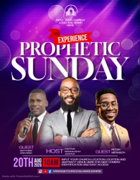 Purple Prophetic Sunday Experience Flyer Template