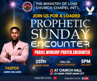 Purple Prophetic Sunday Encounter Middelgrote rechthoek Template