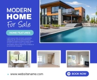 Purple Professional Real Estate Ads Medium Rectangle template