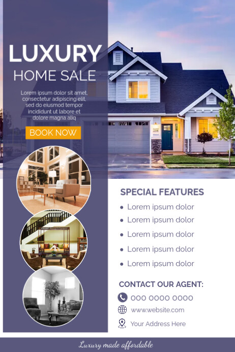 Purple Professional Real Estate Company Poster Plakkaat template