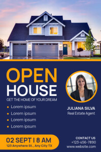 Purple Professional Real Estate Open House Poster template