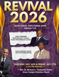 Purple Religious Revival Event Flyer Template