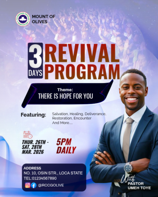 Revival Program Template | PosterMyWall