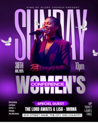 Purple Professional Revival Worship & Praise Sunday Instagram Portrait template