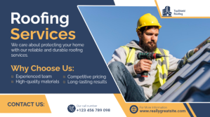 Purple Modern & Minimal Roofing Services Presentation (16:9) template