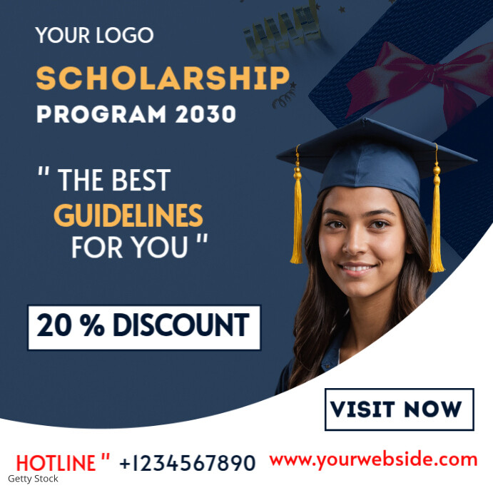 College Program Post Purple Professional Scholarship Program Instagram Post Template ...