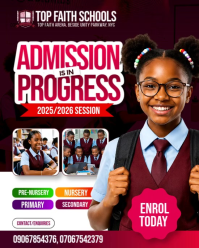 Noir School Admission Instagram Portrait Template