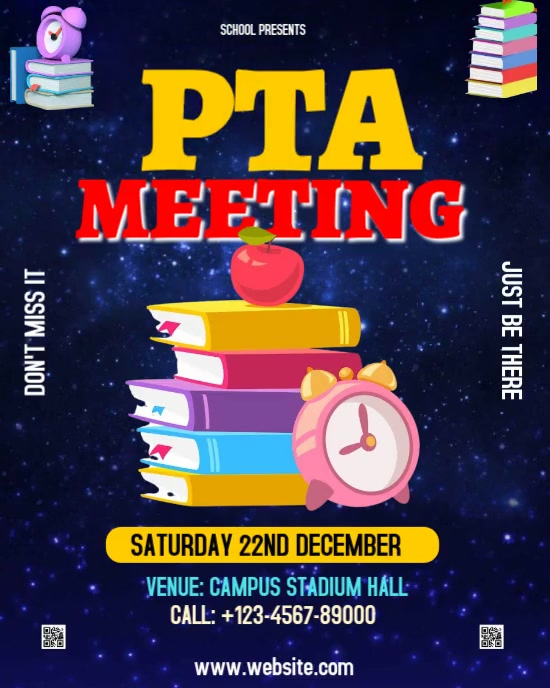 Purple Professional School Pta Meeting Instagram Portrait Template ...