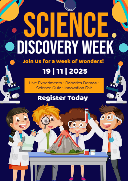 Purple Professional Science Discovery Week A3 template