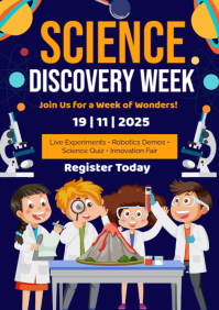 Purple Professional Science Discovery Week A3 template