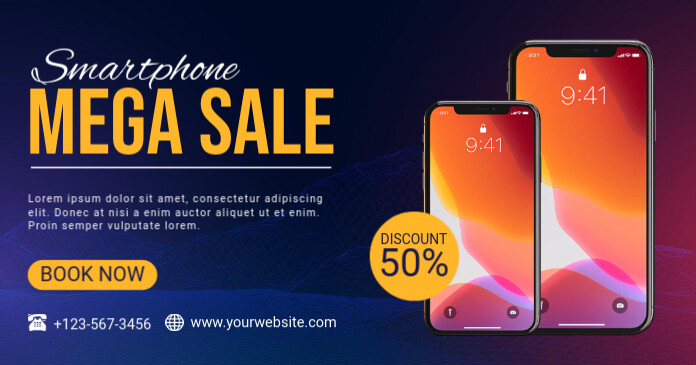 Purple Professional Smartphone Facebook Shared Image template
