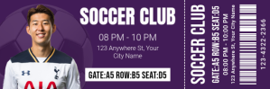 Purple Professional Soccer Club Ticket Twitter Banner template