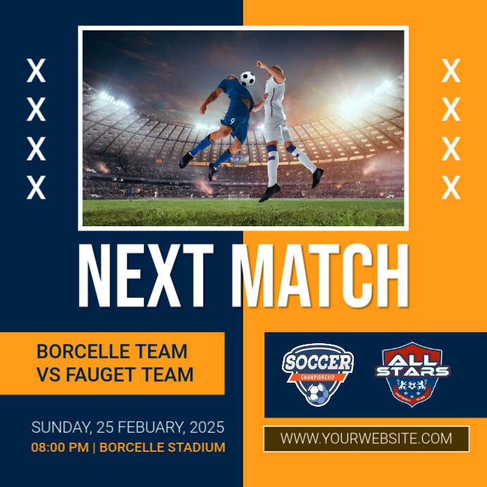 Soccer Match Announcement Template | PosterMyWall