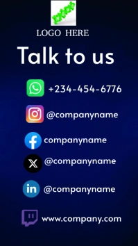 Purple Professional Social Media Handle Follo Digital Display (9:16) template