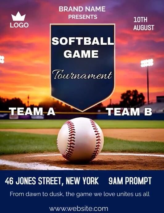 Purple Professional Softball  Flyer (us Lette template